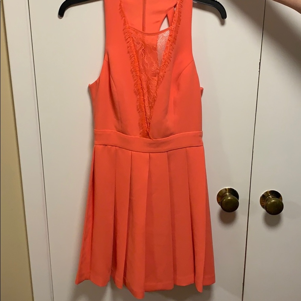 Lacey orange peplum dress